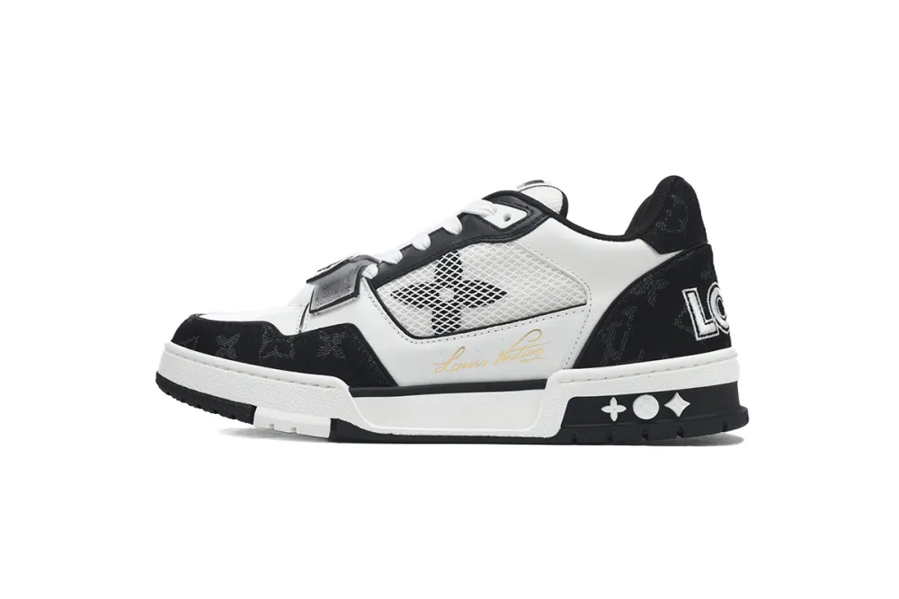RSOUTFIT Louis Vuitton LV Trainer Velcro Strap Monogram Denim Black White 1A9ZAU / 1A9ZAW / 1A9ZB0