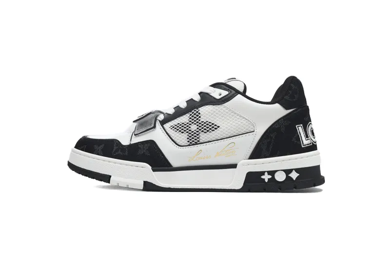 RSOUTFIT Louis Vuitton LV Trainer Velcro Strap Monogram Denim Black White 1A9ZAU / 1A9ZAW / 1A9ZB0