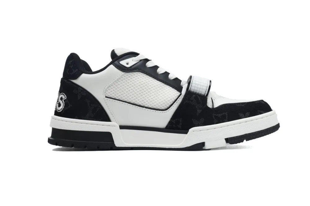RSOUTFIT Louis Vuitton LV Trainer Velcro Strap Monogram Denim Black White 1A9ZAU / 1A9ZAW / 1A9ZB0