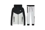 Nike Sportswear Tech Fleece Windrunner Full Zip Hoodie & Joggers Set Dark Grey Heather/Black/White