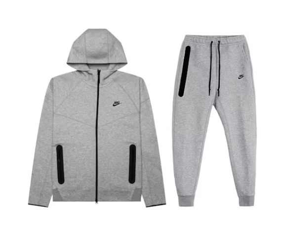 Nike Sportswear Tech Fleece Full-Zip Hoodie & Joggers Set Dark Heather Grey/Black