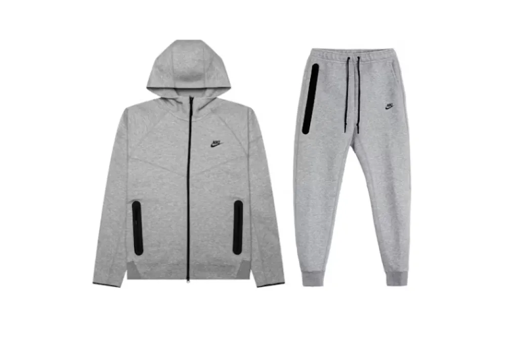 Nike Sportswear Tech Fleece Full-Zip Hoodie & Joggers Set Dark Heather Grey/Black