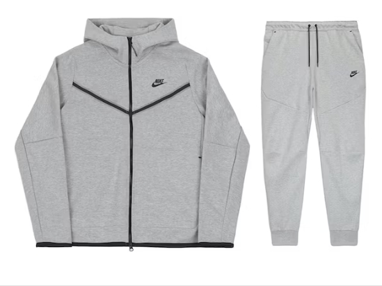Nike Sportswear Tech Fleece Full Zip Hoodie & Joggers Set Grey