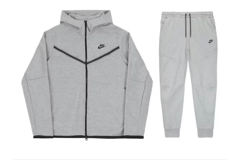 Nike Sportswear Tech Fleece Full Zip Hoodie & Joggers Set Grey