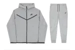Nike Sportswear Tech Fleece Full Zip Hoodie & Joggers Set Grey