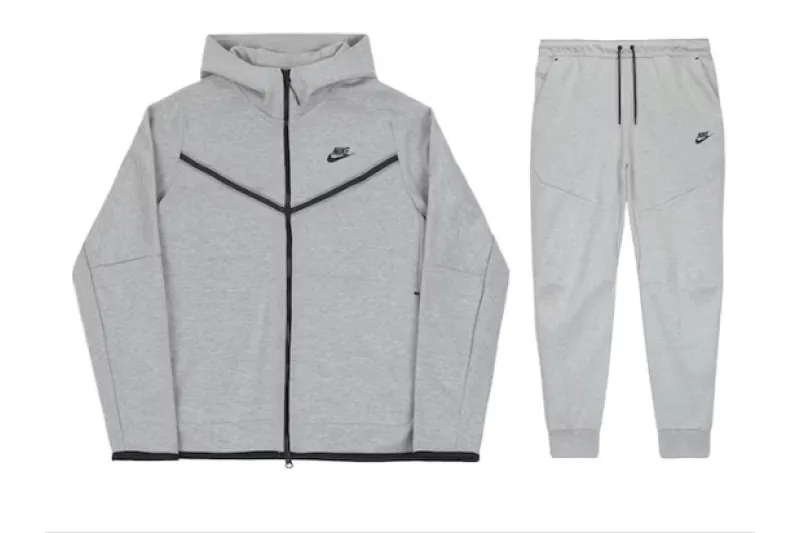 Nike Sportswear Tech Fleece Full Zip Hoodie & Joggers Set Grey