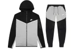Nike Sportswear Tech Fleece Full Zip Hoodie & Joggers Set Black/Dark Grey Heather/White