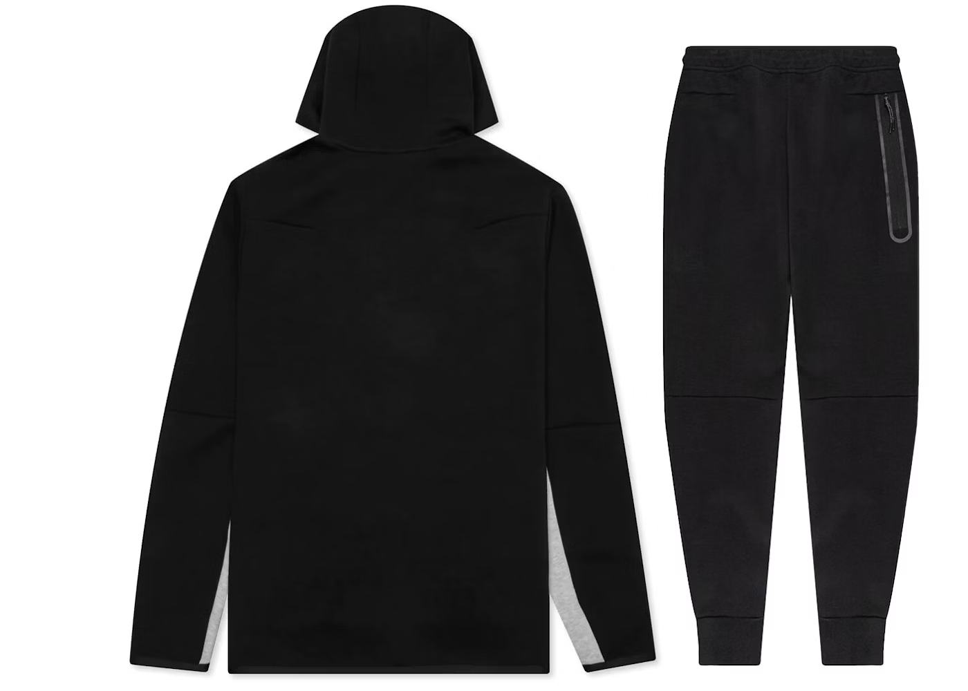 Nike Sportswear Tech Fleece Full Zip Hoodie & Joggers Set Black/Dark Grey Heather/White