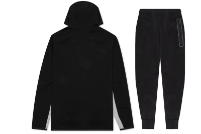 Nike Sportswear Tech Fleece Full Zip Hoodie & Joggers Set Black/Dark Grey Heather/White 02