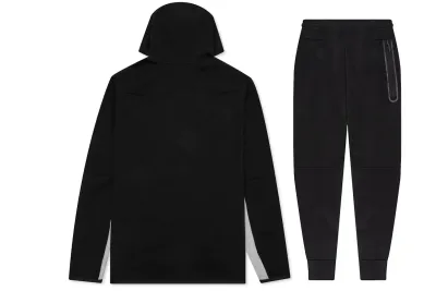 Nike Sportswear Tech Fleece Full Zip Hoodie & Joggers Set Black/Dark Grey Heather/White 02