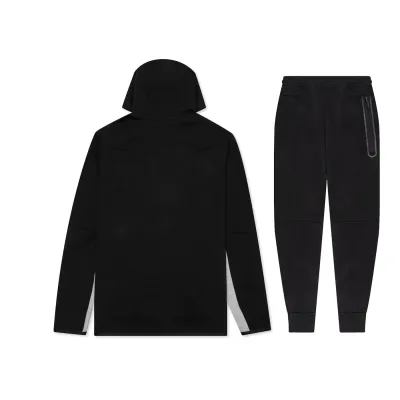 Nike Sportswear Tech Fleece Full Zip Hoodie & Joggers Set Black/Dark Grey Heather/White 02