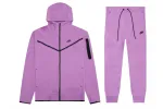 Nike Sportswear Tech Fleece Full Zip Hoodie & Pants Set Violet Shock/Black