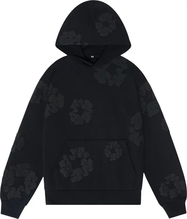 Denim Tears Cotton Wreath Hooded Sweatshirt Black Monochrome