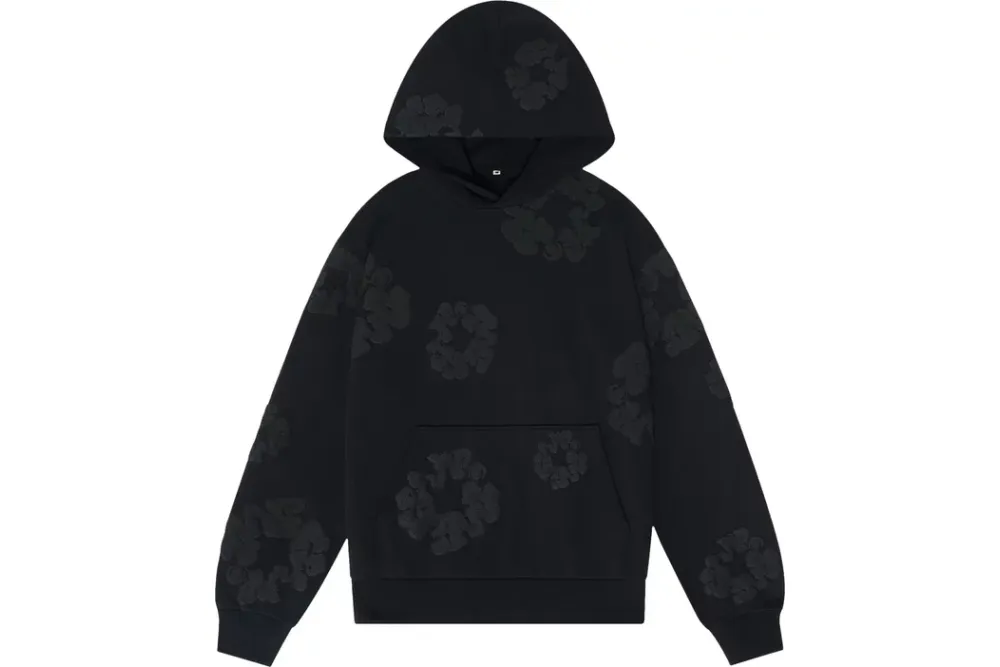 Denim Tears Cotton Wreath Hooded Sweatshirt Black Monochrome