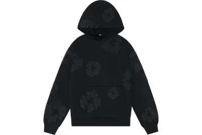 Denim Tears Cotton Wreath Hooded Sweatshirt Black Monochrome 01