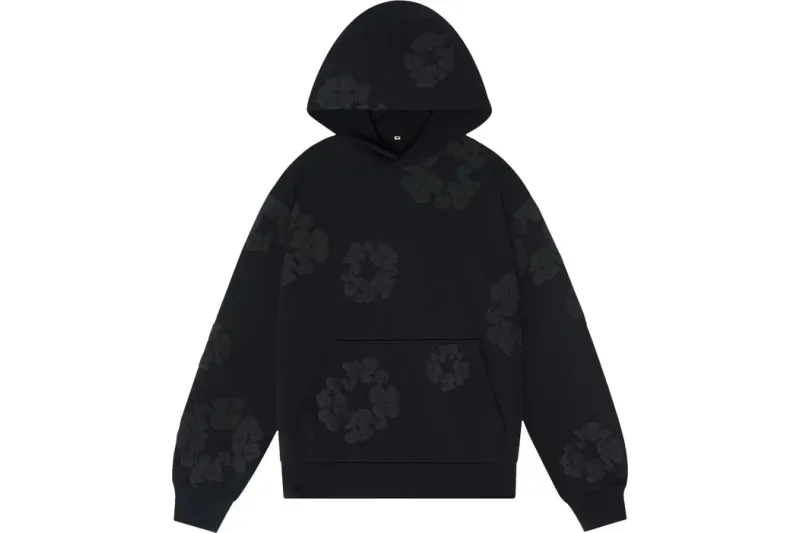 Denim Tears Cotton Wreath Hooded Sweatshirt Black Monochrome