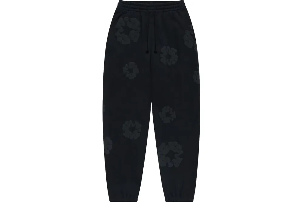 Denim Tears Cotton Wreath Sweatpants Black Monochrome