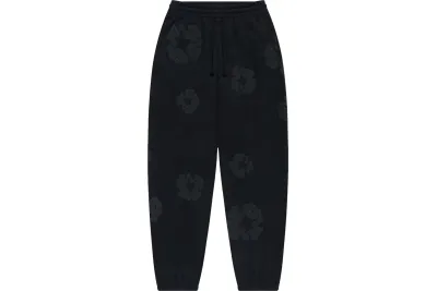 Denim Tears Cotton Wreath Sweatpants Black Monochrome 01