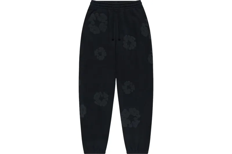 Denim Tears Cotton Wreath Sweatpants Black Monochrome