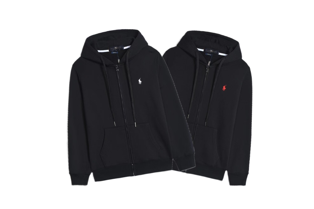 Polo Ralph Lauren Hoodie Black with Black Lace
