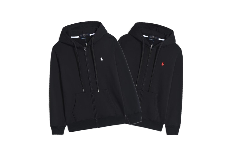 Polo Ralph Lauren Hoodie Black with Black Lace