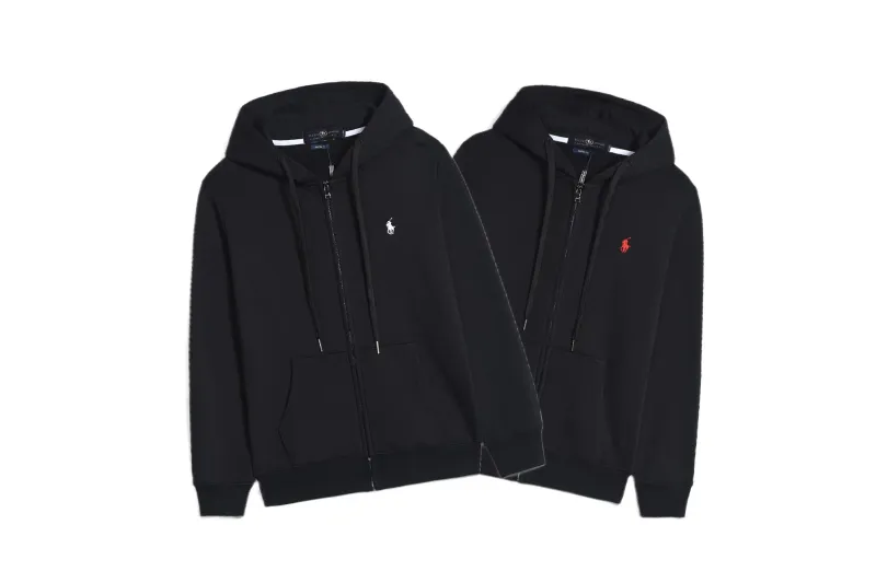 Polo Ralph Lauren Hoodie Black with Black Lace
