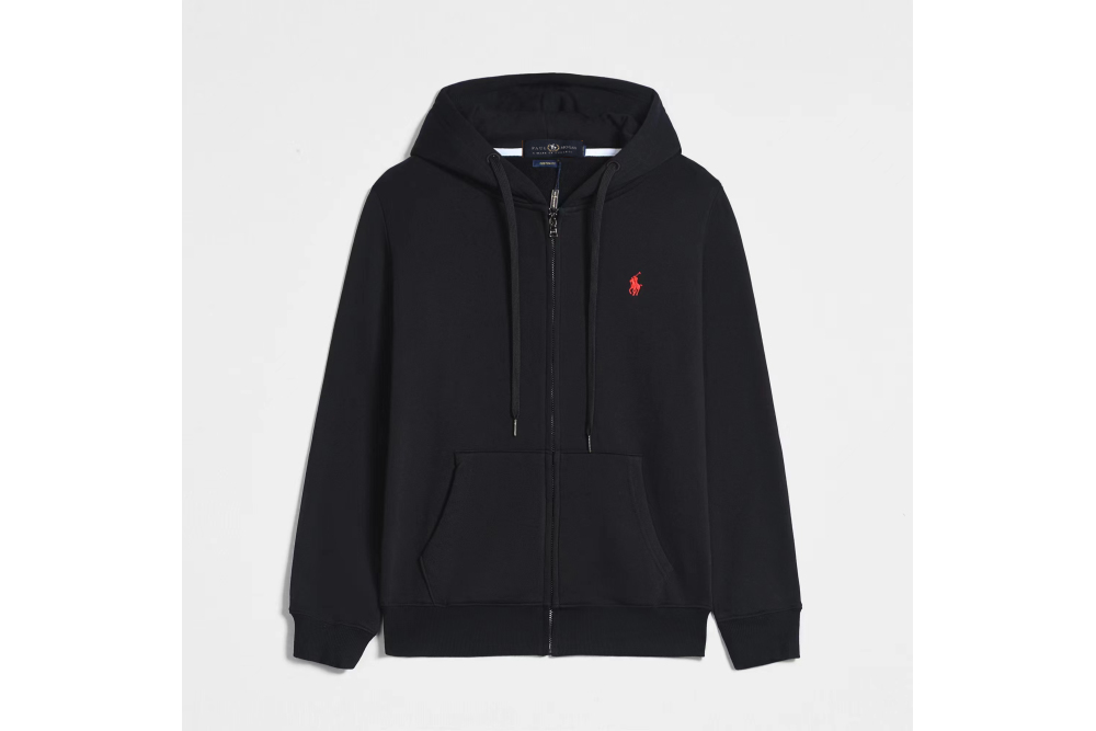 Polo Ralph Lauren Hoodie Black with Black Lace