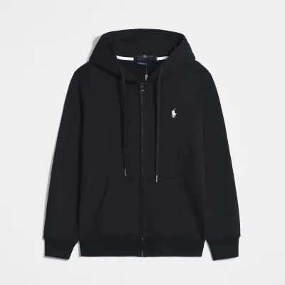 Polo Ralph Lauren Hoodie Black with Black Lace 02