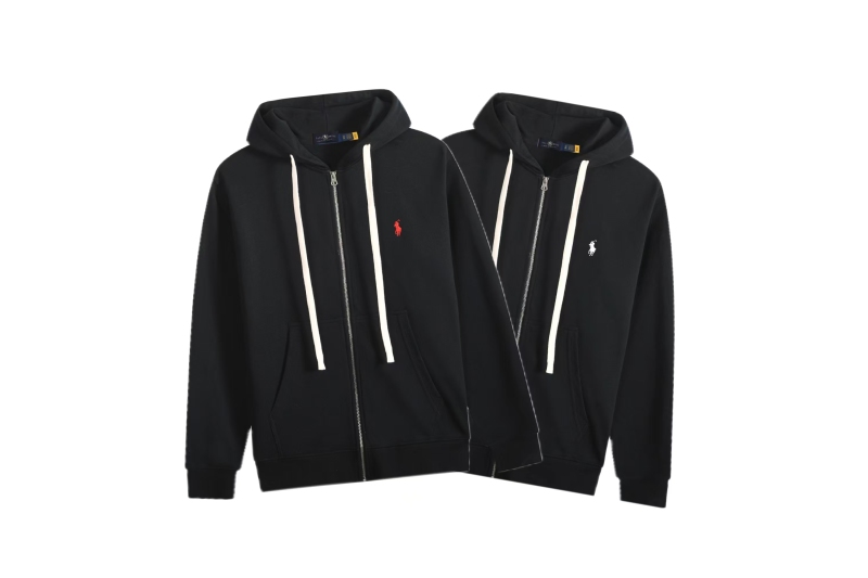 Polo Ralph Lauren Hoodie Black with White Lace