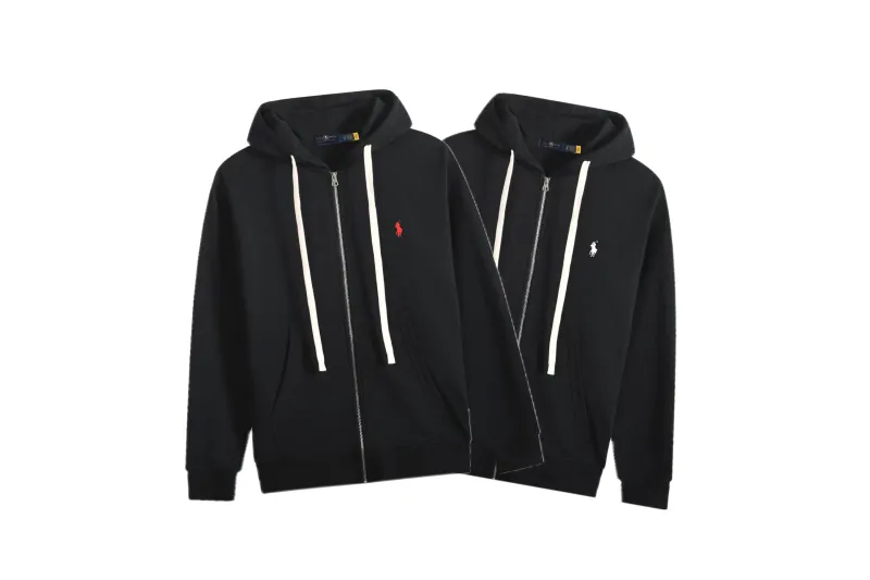 Polo Ralph Lauren Hoodie Black with White Lace