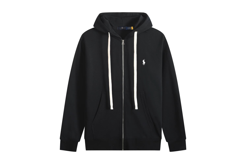 Polo Ralph Lauren Hoodie Black with White Lace