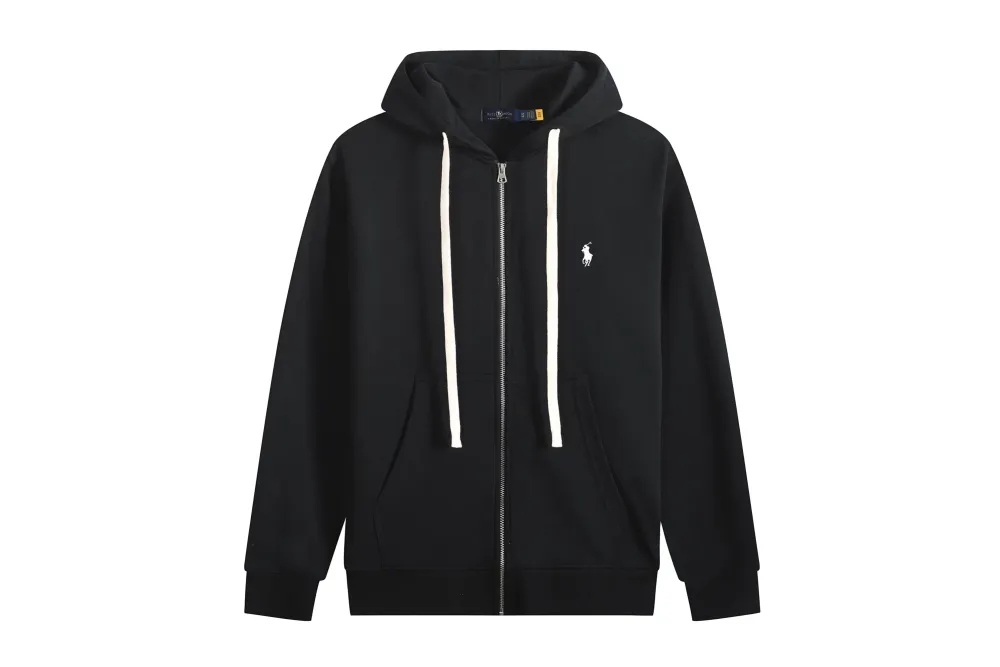 Polo Ralph Lauren Hoodie Black with White Lace