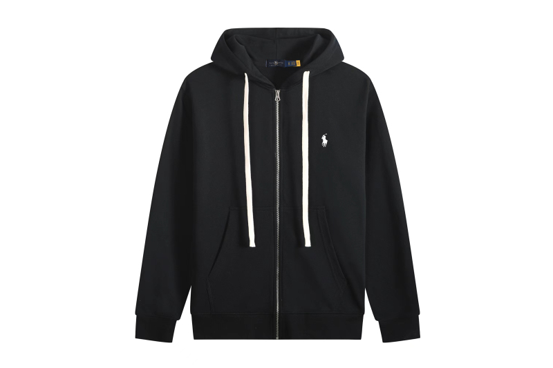 Polo Ralph Lauren Hoodie Black with White Lace