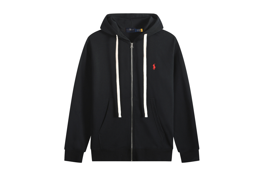Polo Ralph Lauren Hoodie Black with White Lace