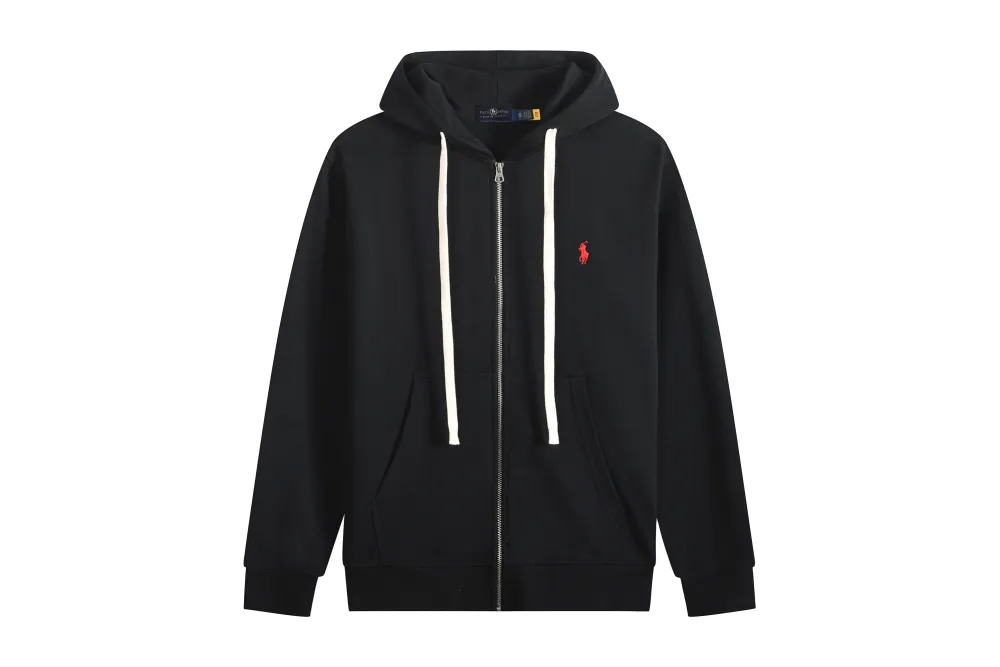 Polo Ralph Lauren Hoodie Black with White Lace