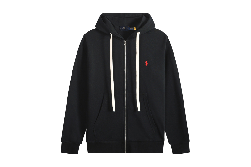 Polo Ralph Lauren Hoodie Black with White Lace