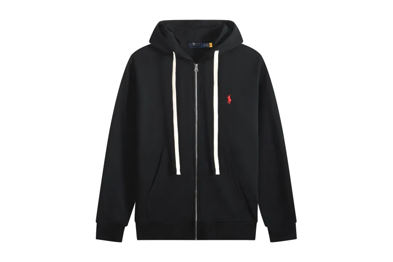 Polo Ralph Lauren Hoodie Black with White Lace
