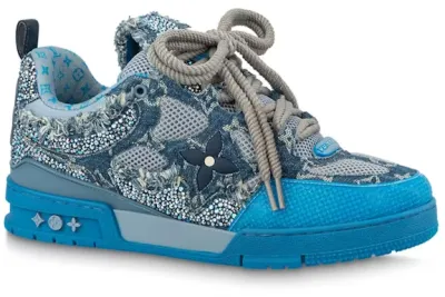 Louis Vuitton Skate Trainer Blue Swarovski Monogram 1ABMHB 01