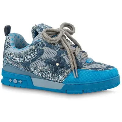 Louis Vuitton Skate Trainer Blue Swarovski Monogram 1ABMHB 01
