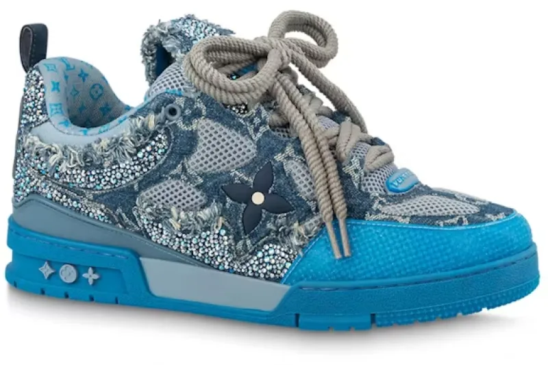 Louis Vuitton Skate Trainer Blue Swarovski Monogram 1ABMHB