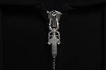 CHROME HEARTS Black Leather Cross Zip Up Hoodie