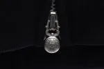 CHROME HEARTS Black Leather Cross Zip Up Hoodie
