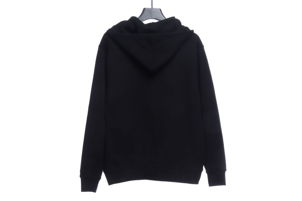 CHROME HEARTS Black Leather Cross Zip Up Hoodie