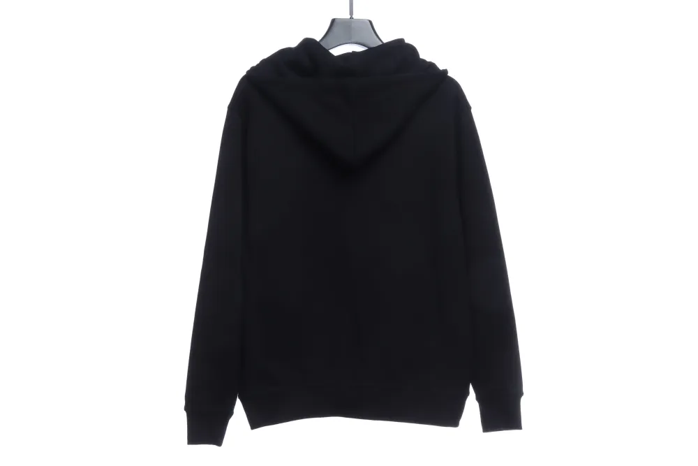CHROME HEARTS Black Leather Cross Zip Up Hoodie
