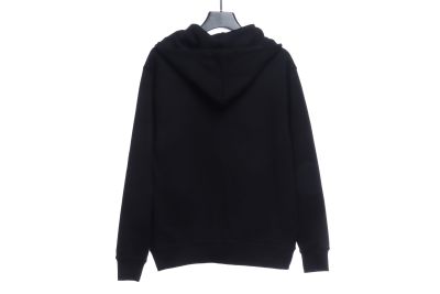 CHROME HEARTS Black Leather Cross Zip Up Hoodie 02