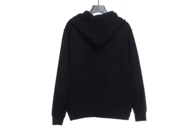 CHROME HEARTS Black Leather Cross Zip Up Hoodie 02
