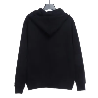 CHROME HEARTS Black Leather Cross Zip Up Hoodie 02