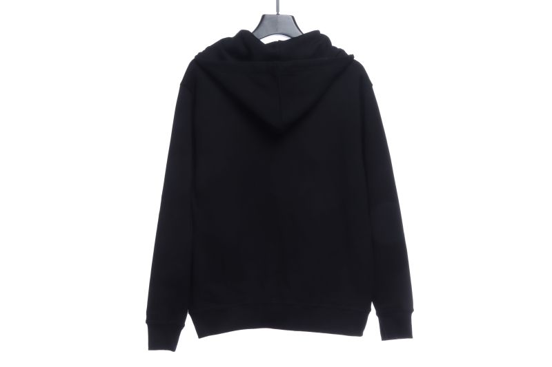 CHROME HEARTS Black Leather Cross Zip Up Hoodie