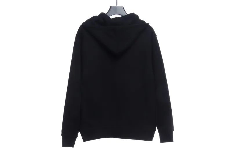CHROME HEARTS Black Leather Cross Zip Up Hoodie