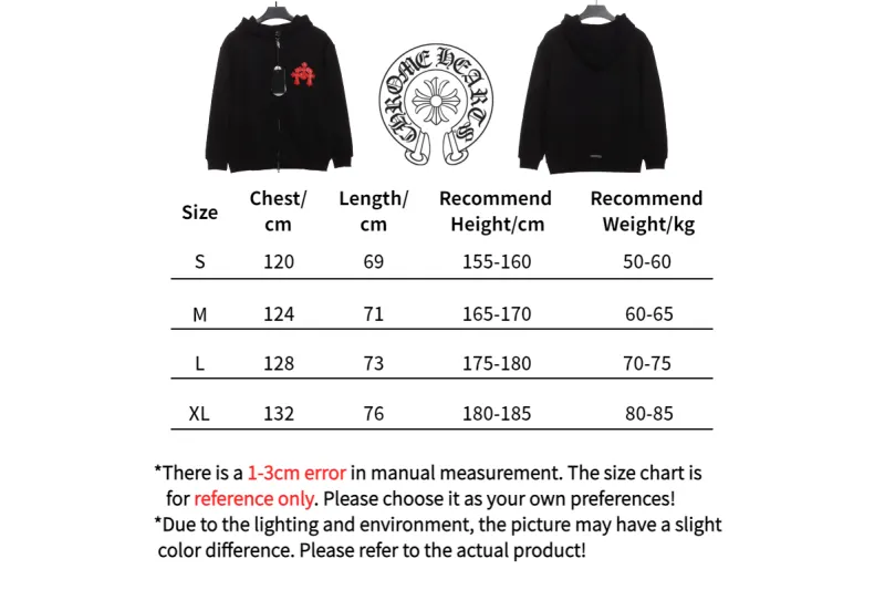 CHROME HEARTS Red Triple Cross Zip Up Hoodie